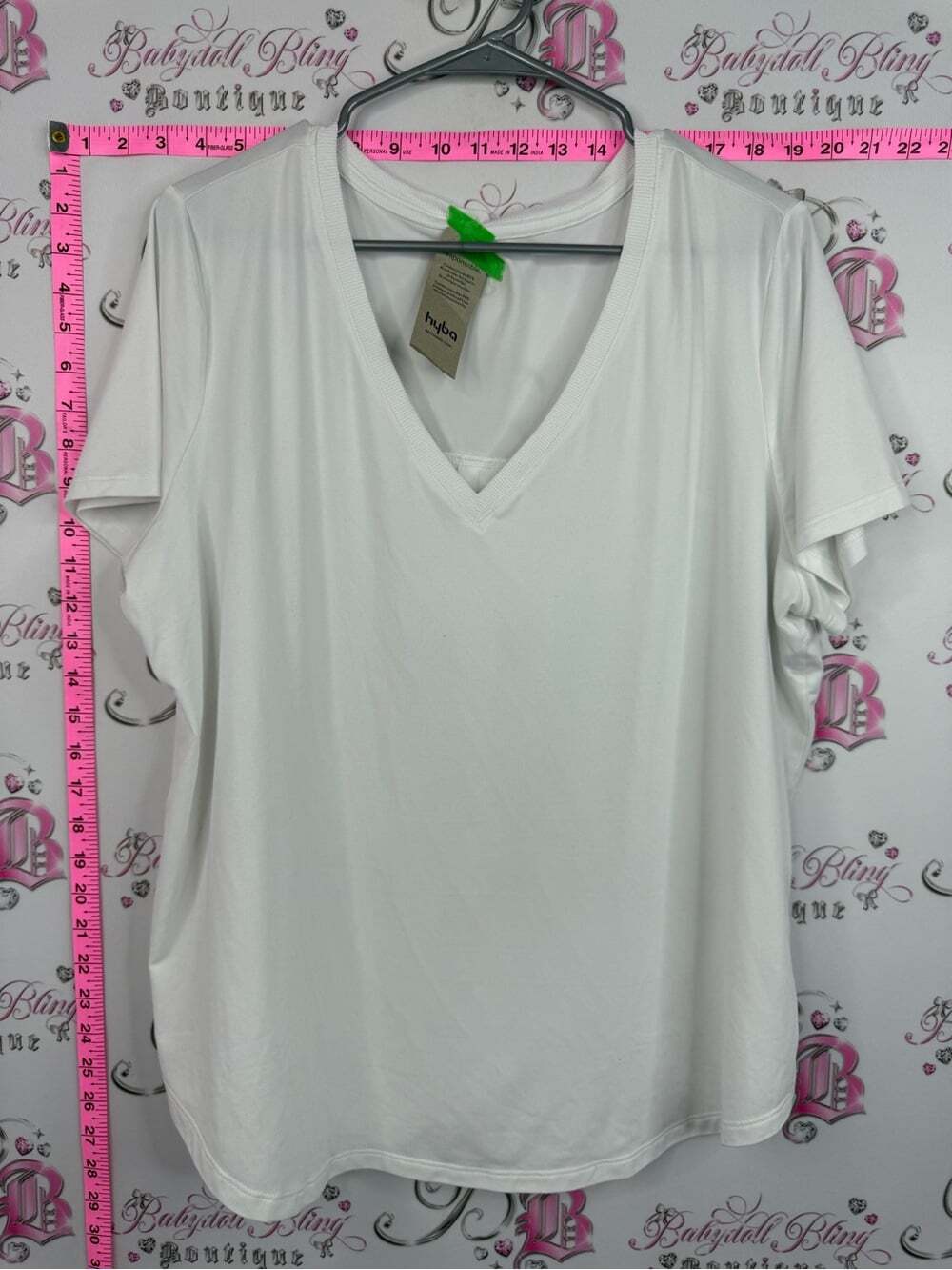 Hyba T-shirt Women's White V-Neck Short Sleeve Tee